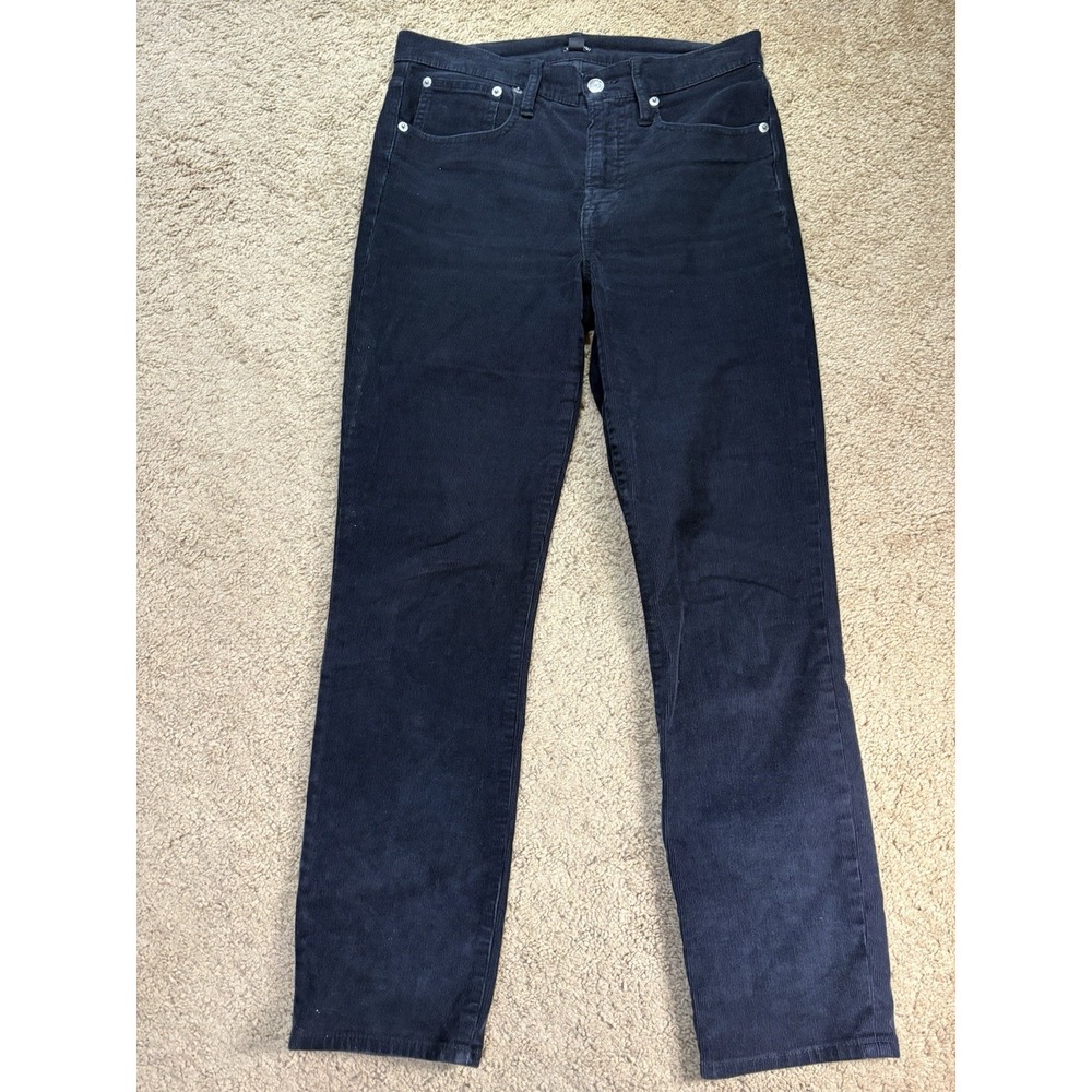 J.Crew Vintage Slim-Straight Corduroy Pants Women 27 Black Mid-Rise Preppy